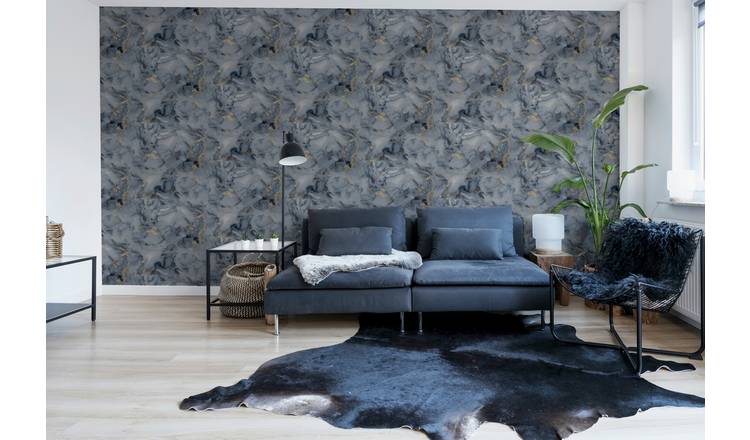 Arthouse Bahia Marble Navy Wallpaper