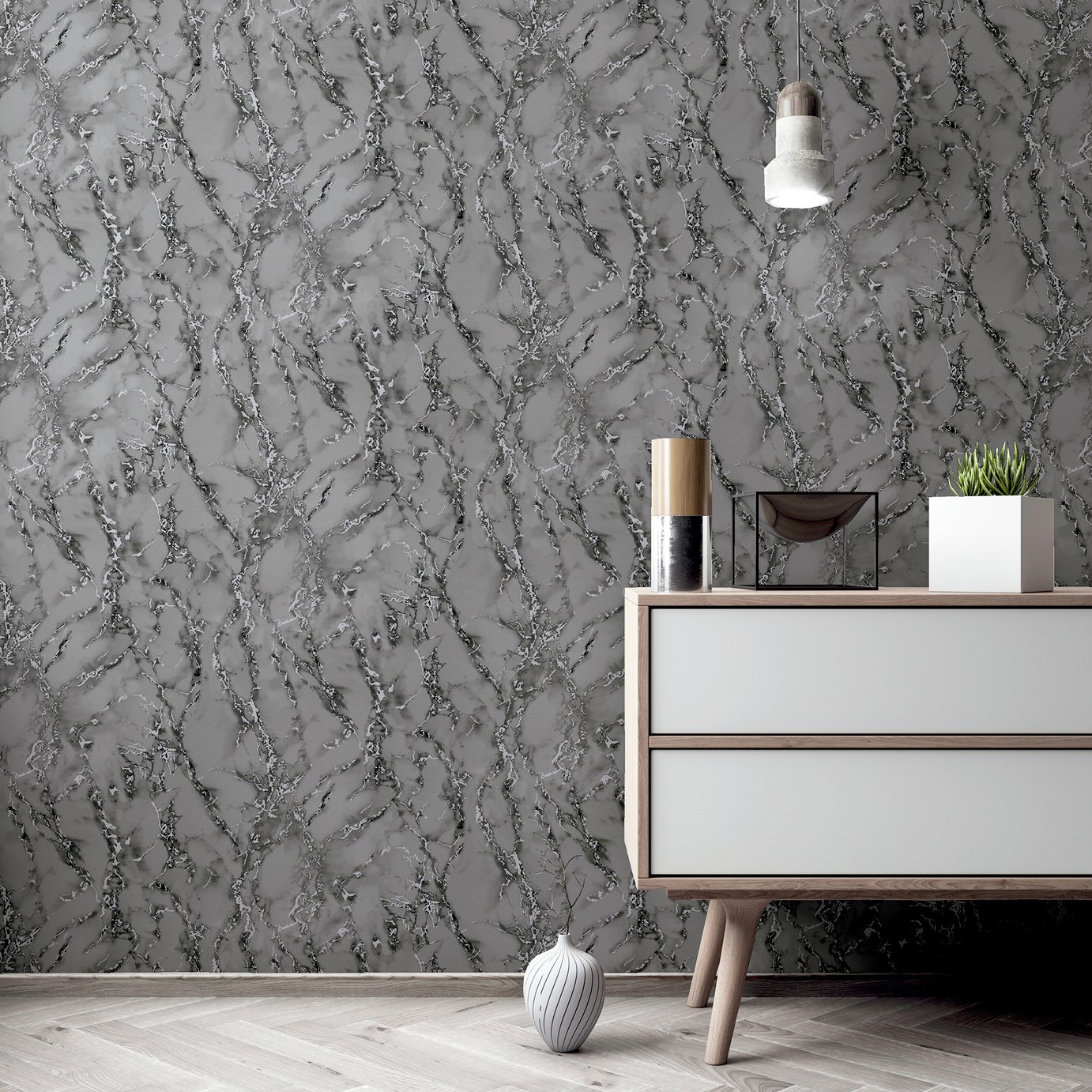 Arthouse Carrara Marble Grey Wallpaper