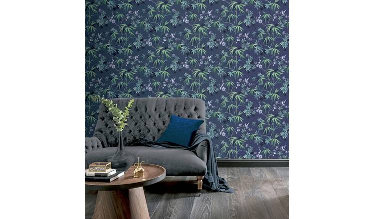 Arthouse Jasmine Garden Navy Wallpaper