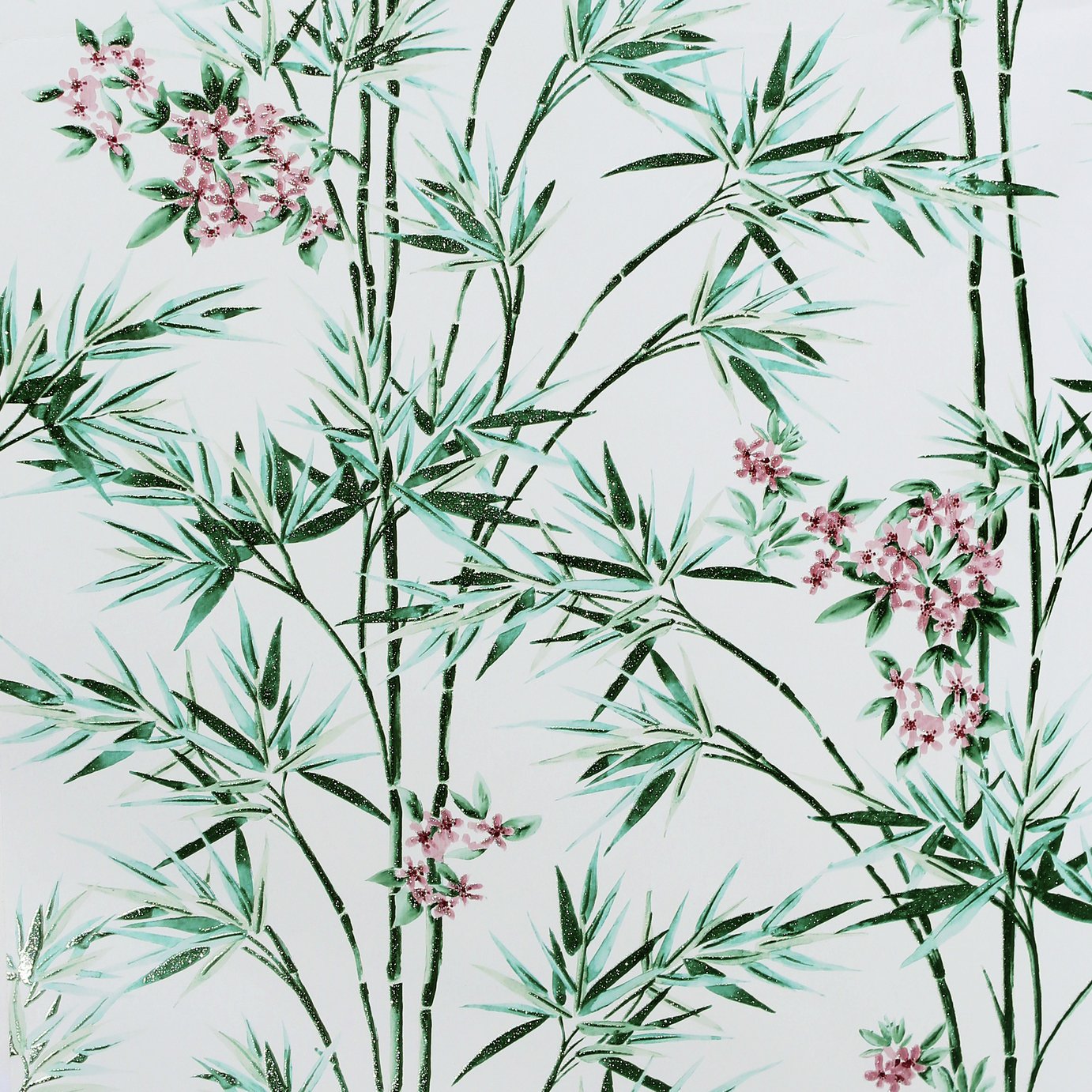 Arthouse Bamboo and Blossom Wallpaper - White