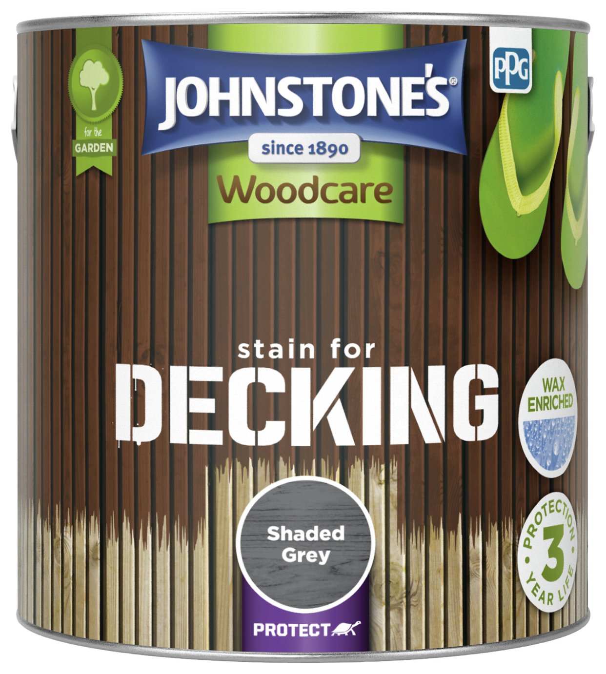 Johnstone's Woodcare Decking Stain Paint 2.5L - Shaded Grey