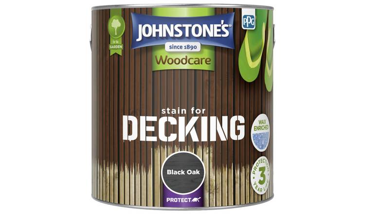 Johnstone's Woodcare Decking Stain Paint 2.5L - Black Oak