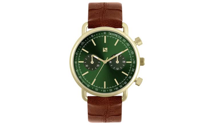 Green strap watch discount mens