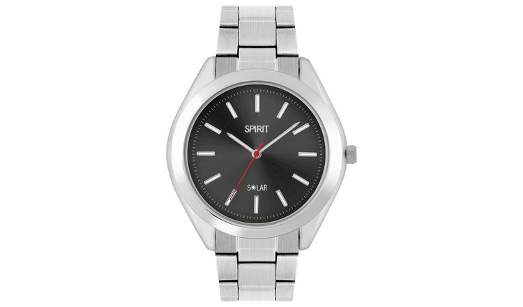 Buy Spirit Men s Solar Silver Colour Bracelet Watch Argos