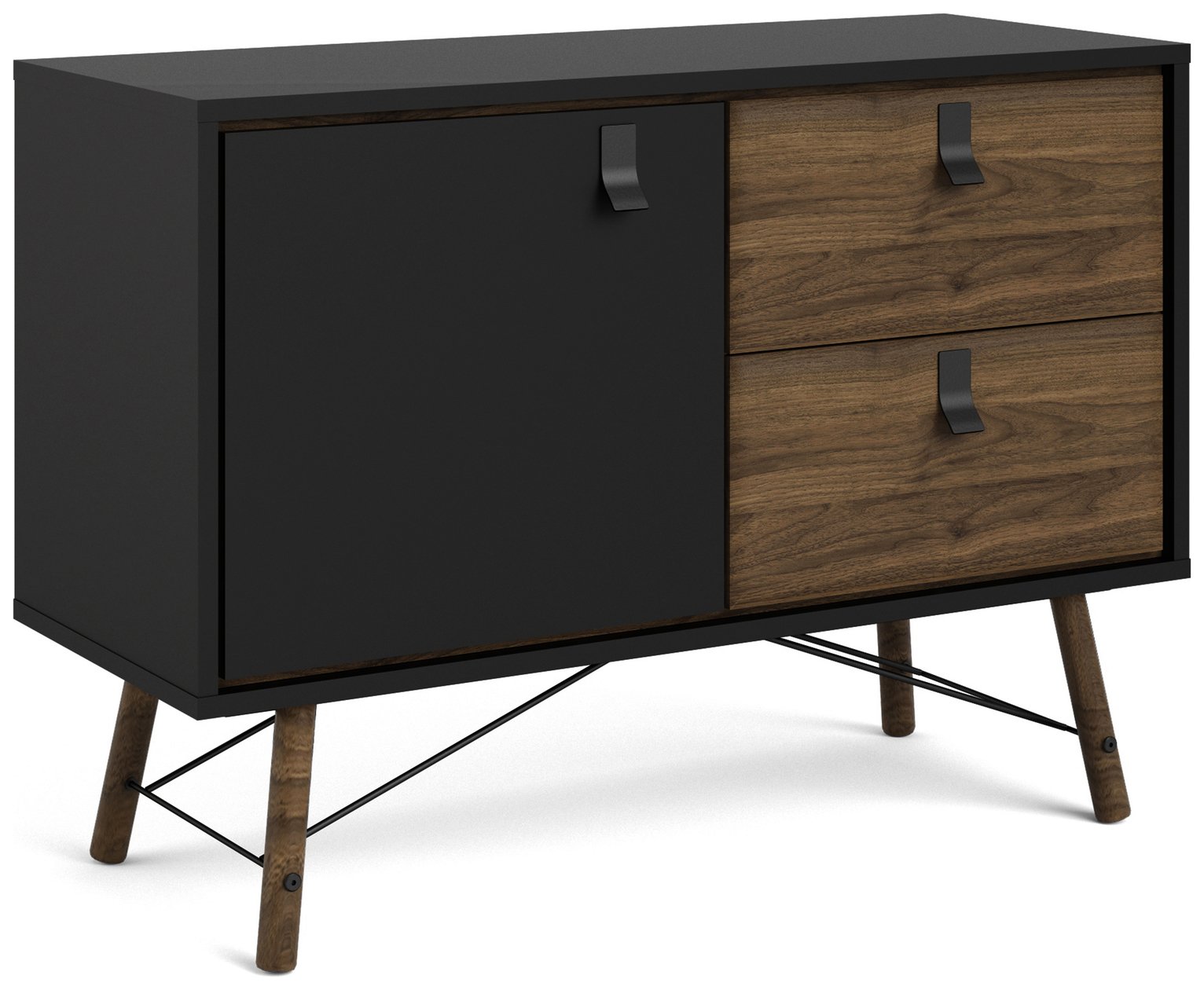 FTG Ry 1 Door 2 Drawer Sideboard - Black