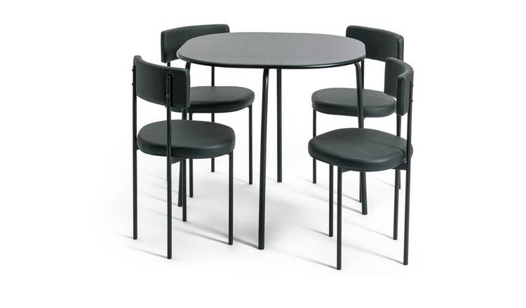 Habitat Jayla Metal Dining Table & 4 Black Chairs