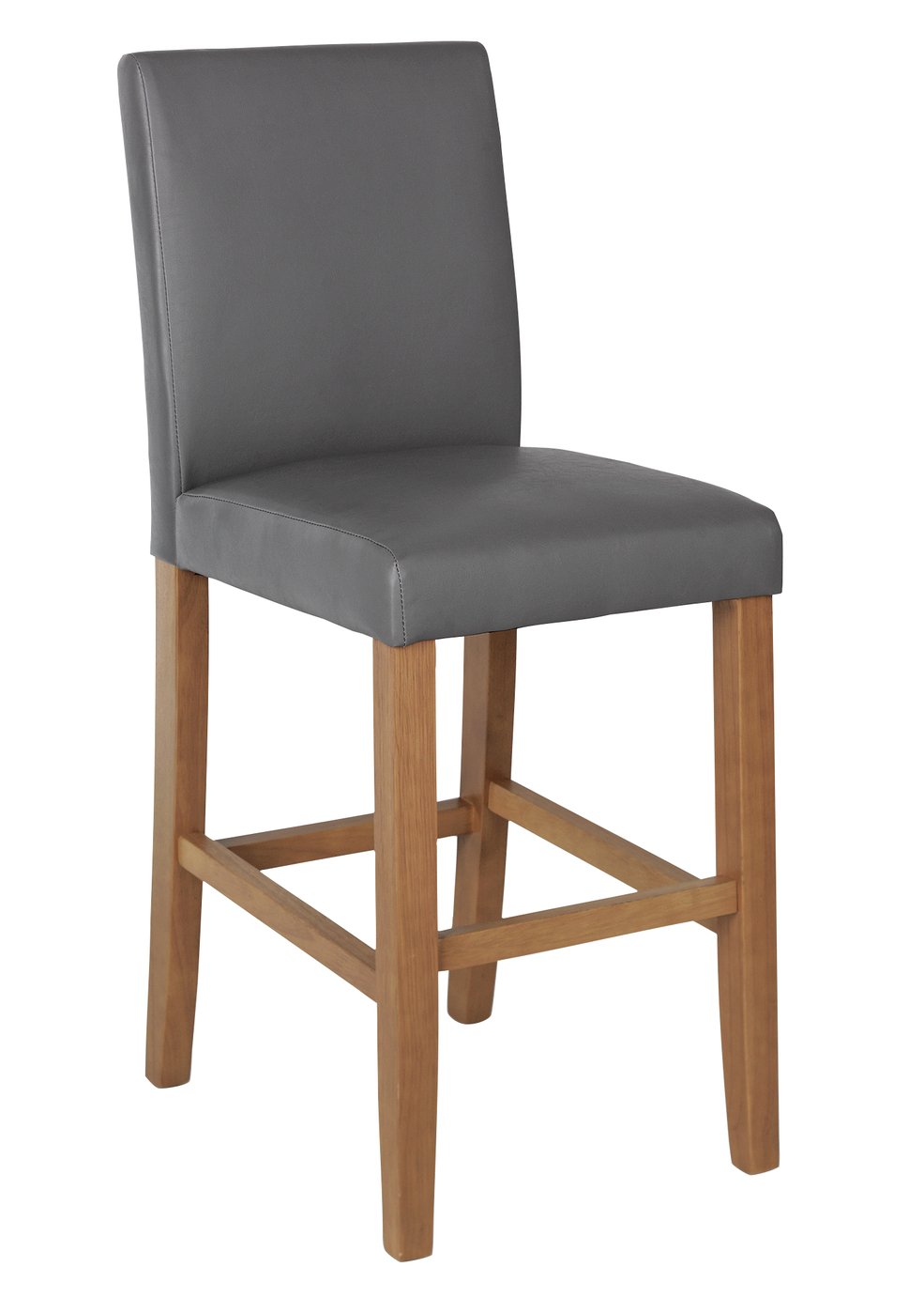 Argos Home Winslow Faux Leather Bar Stool - Grey