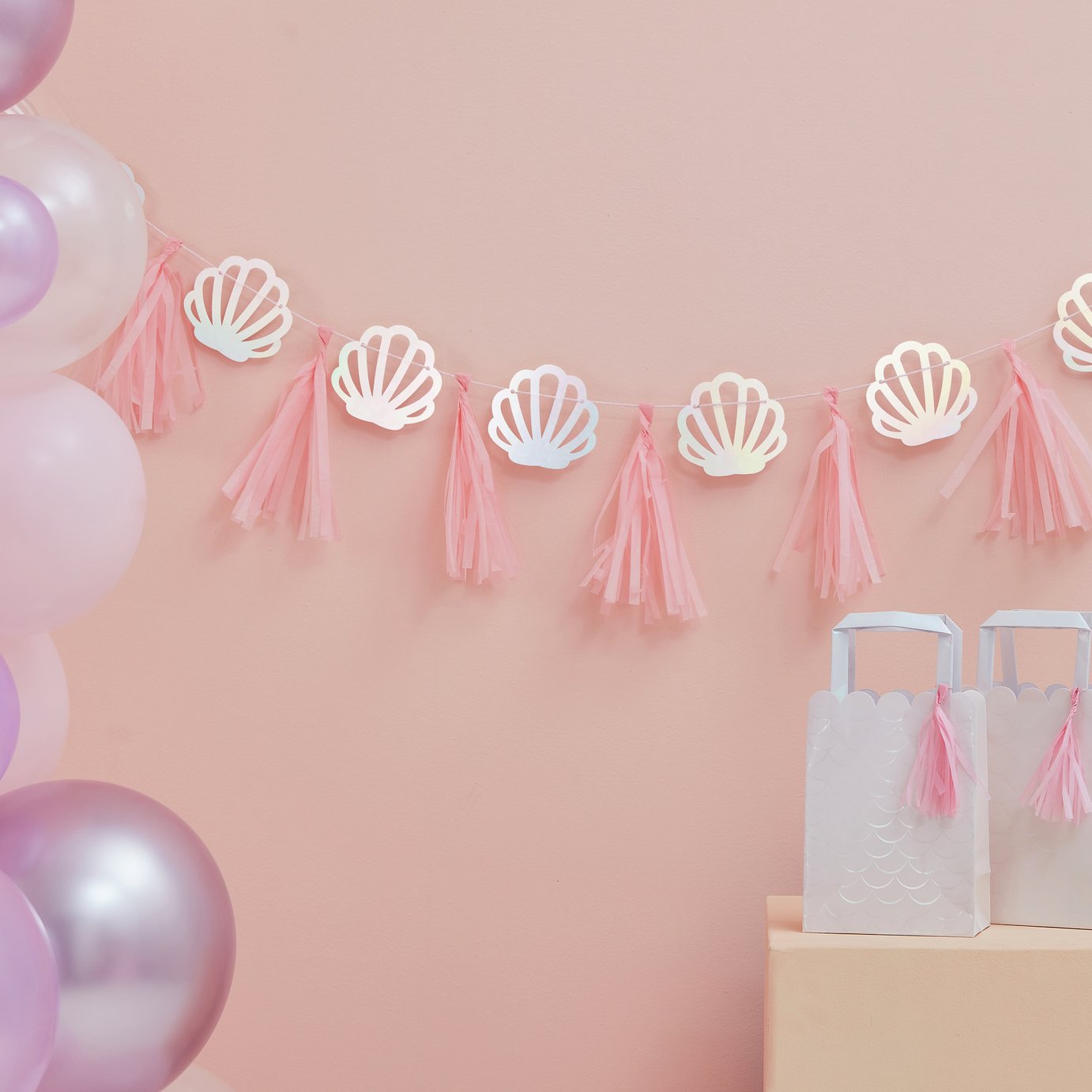 Ginger Ray Pink Tassel Shells Garland