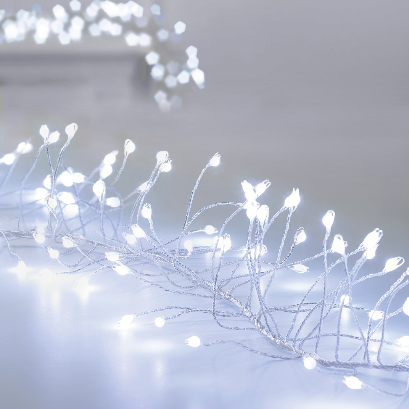 Premier Decorations White Garland Christmas Lights