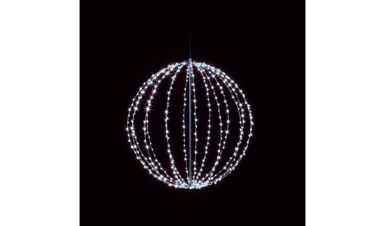 Premier Decorations White Metal Frame Ball Christmas Light
