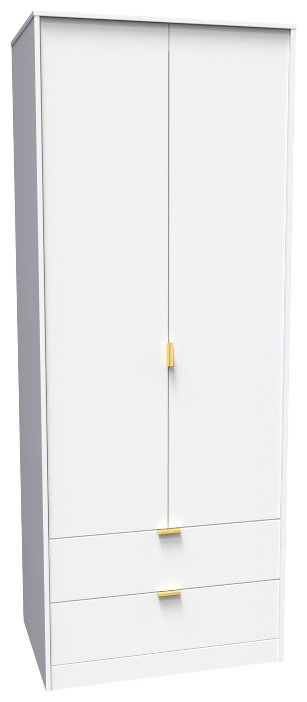 Messina 2 Door 2 Drawer Wardrobe - White