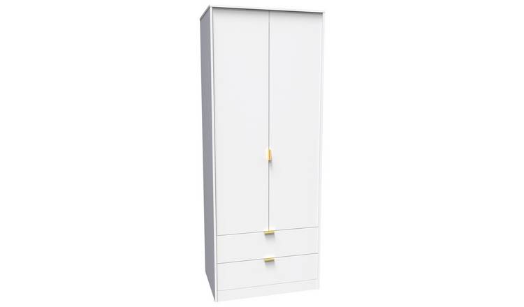 Messina 2 Door 2 Drawer Wardrobe - White