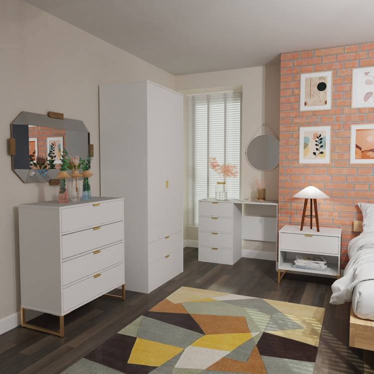 Messina 4 Drawer Chest - White 0