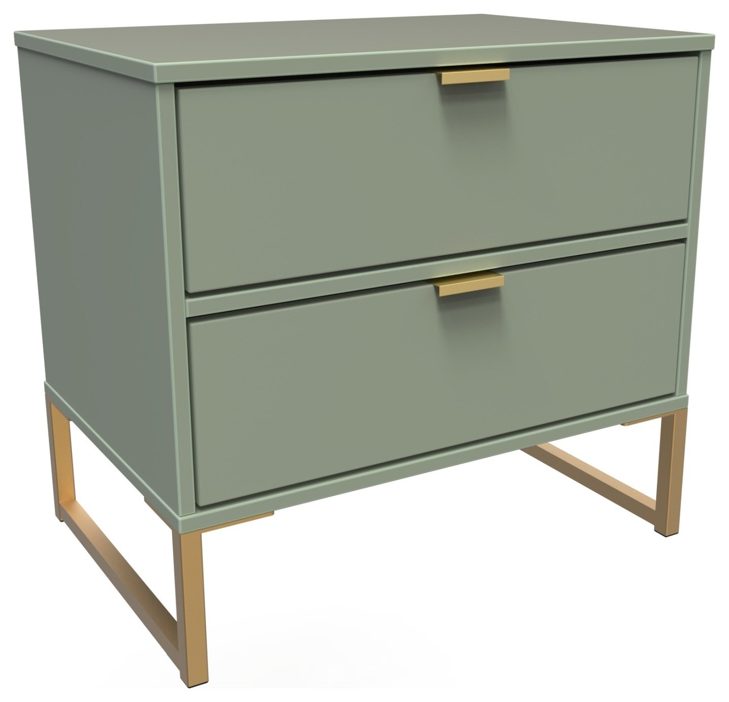 Messina 2 Drawer Bedside Table - Green