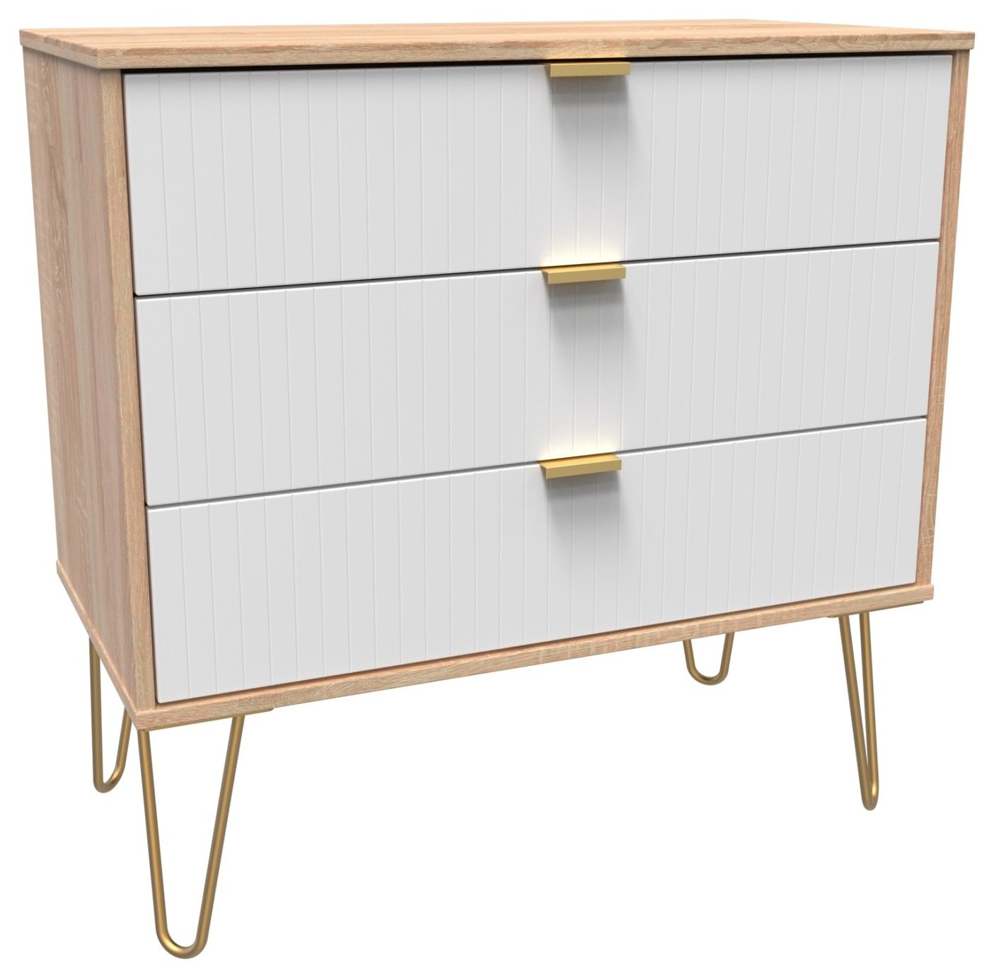 Galatina 3 Drawer Chest - White & Oak