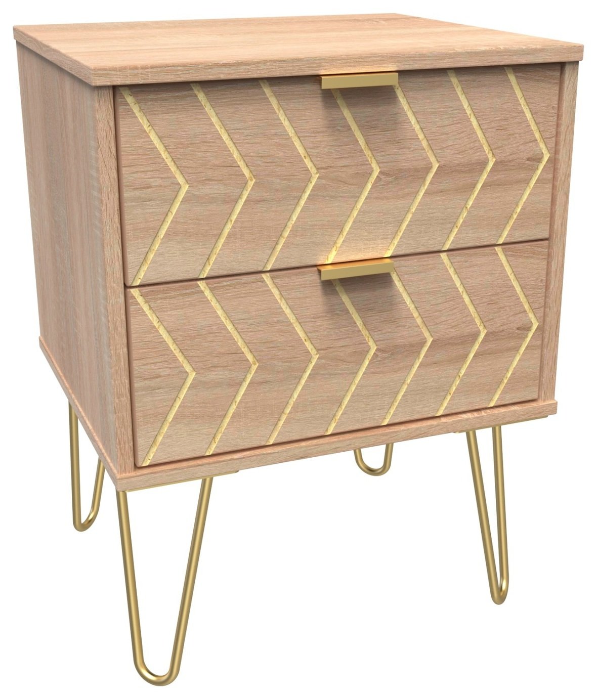 Tivoli 2 Drawer Bedside Table - Oak