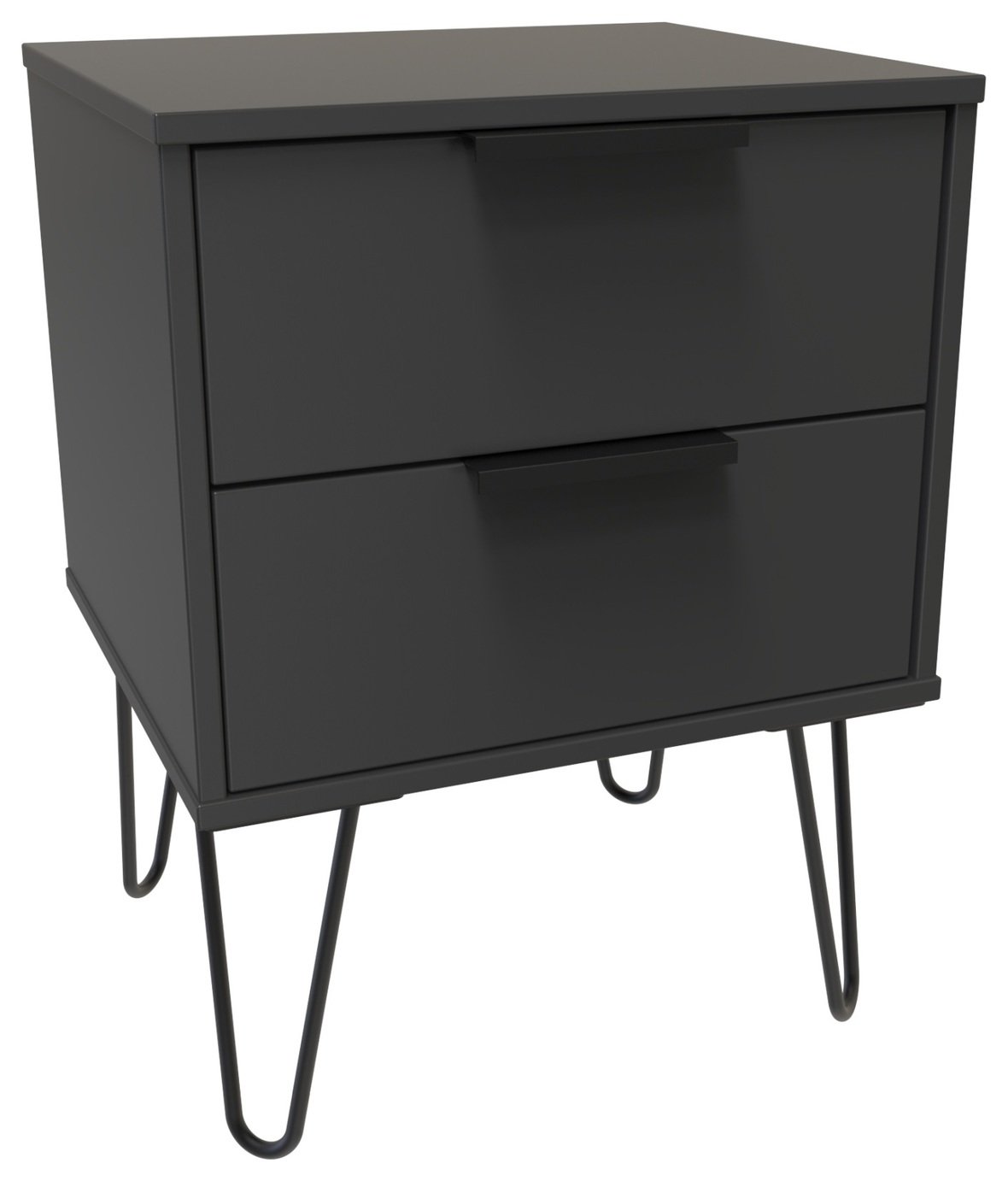 Verona 2 Drawer Bedside Table - Grey