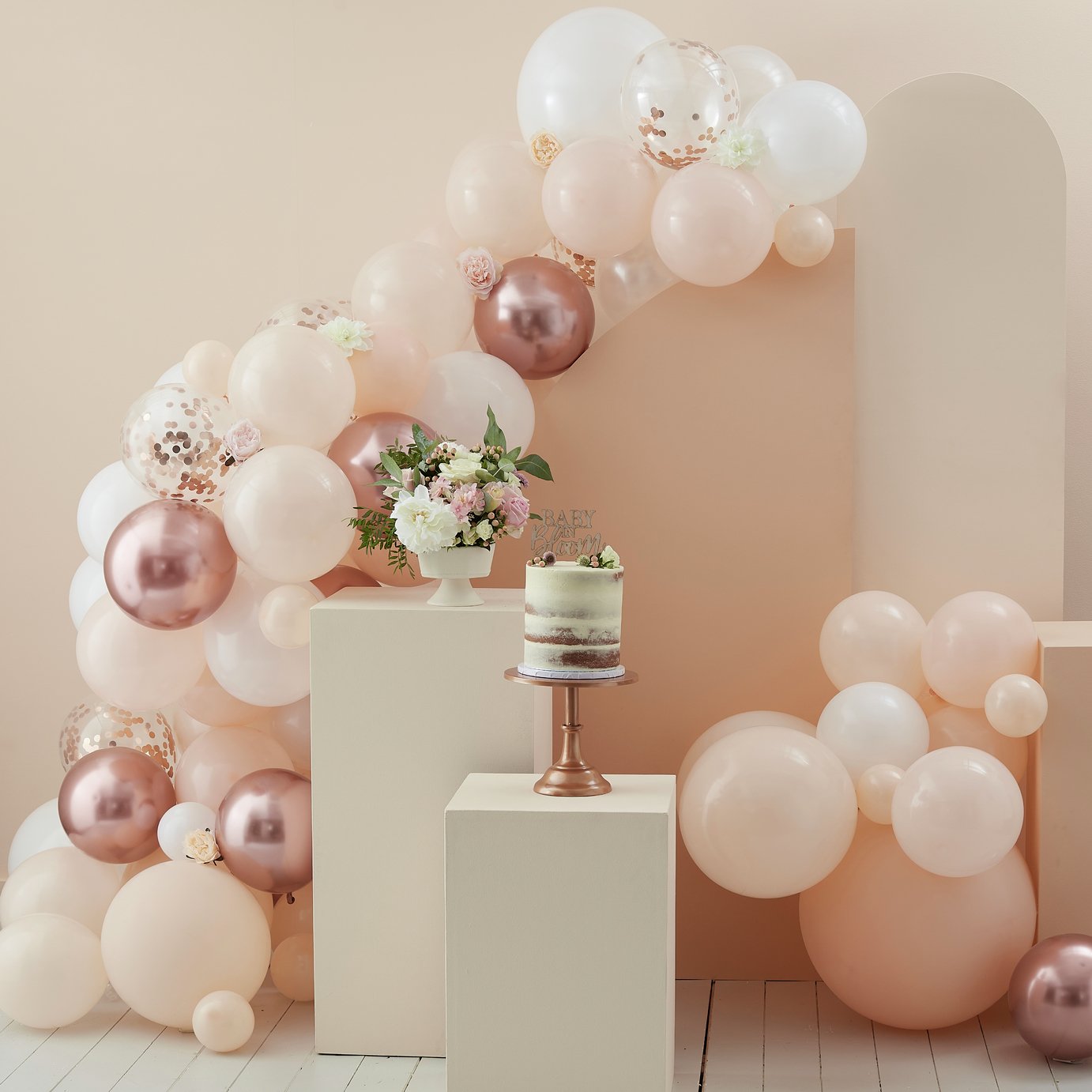 Ginger Ray Peach White Balloon Arch