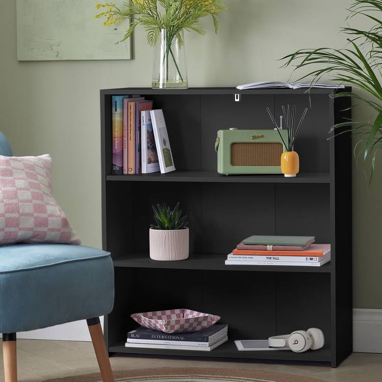 Argos Home Malibu Short Bookcase - Black 0