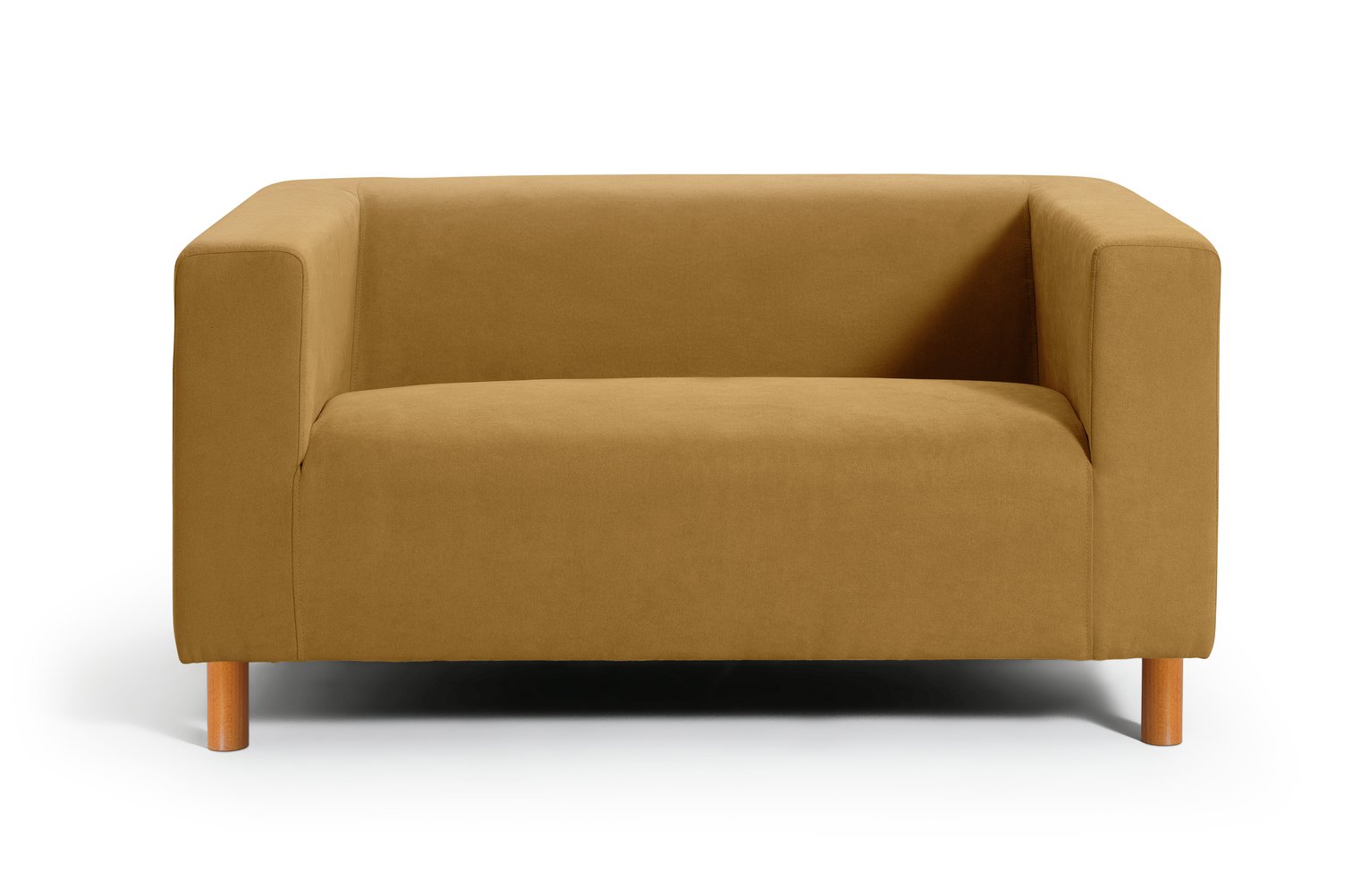 Habitat Moda Compact 2 Seater Velvet Sofa - Mustard