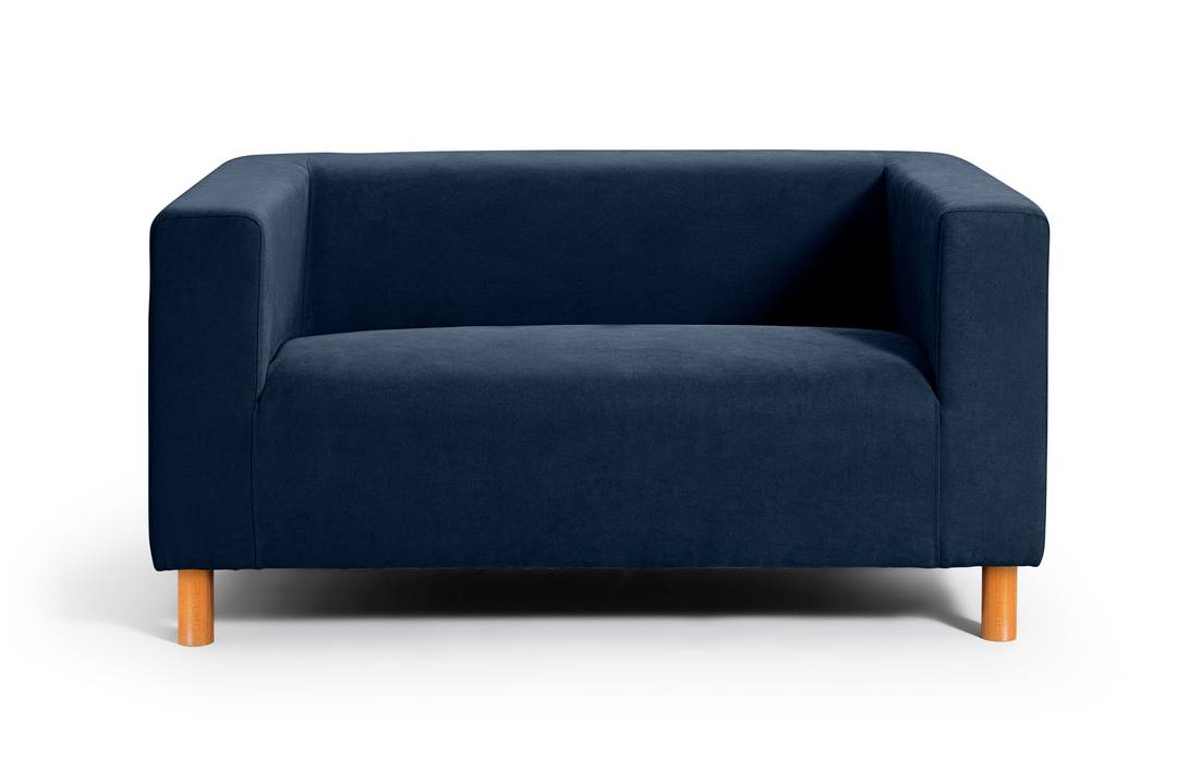 Habitat Moda Small Velvet 2 Seater Sofa - Navy