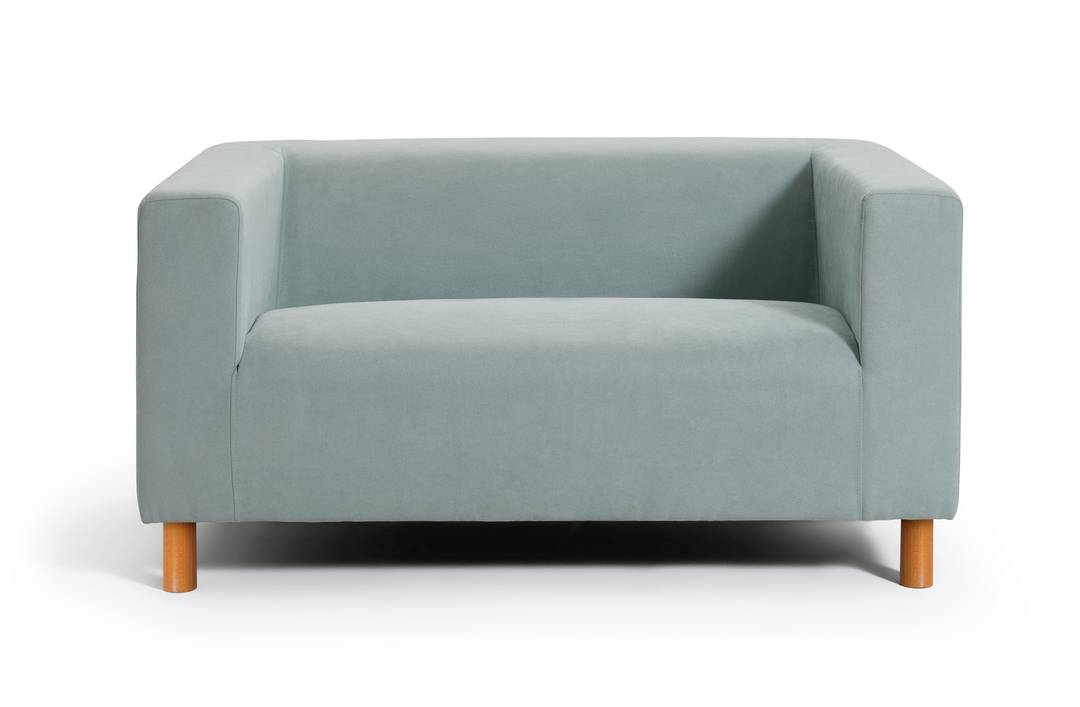 Habitat Moda Small Velvet 2 Seater Sofa - Duck Egg