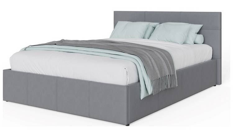 GFW Small Double End Lift Ottoman Faux Leather Bed – Grey