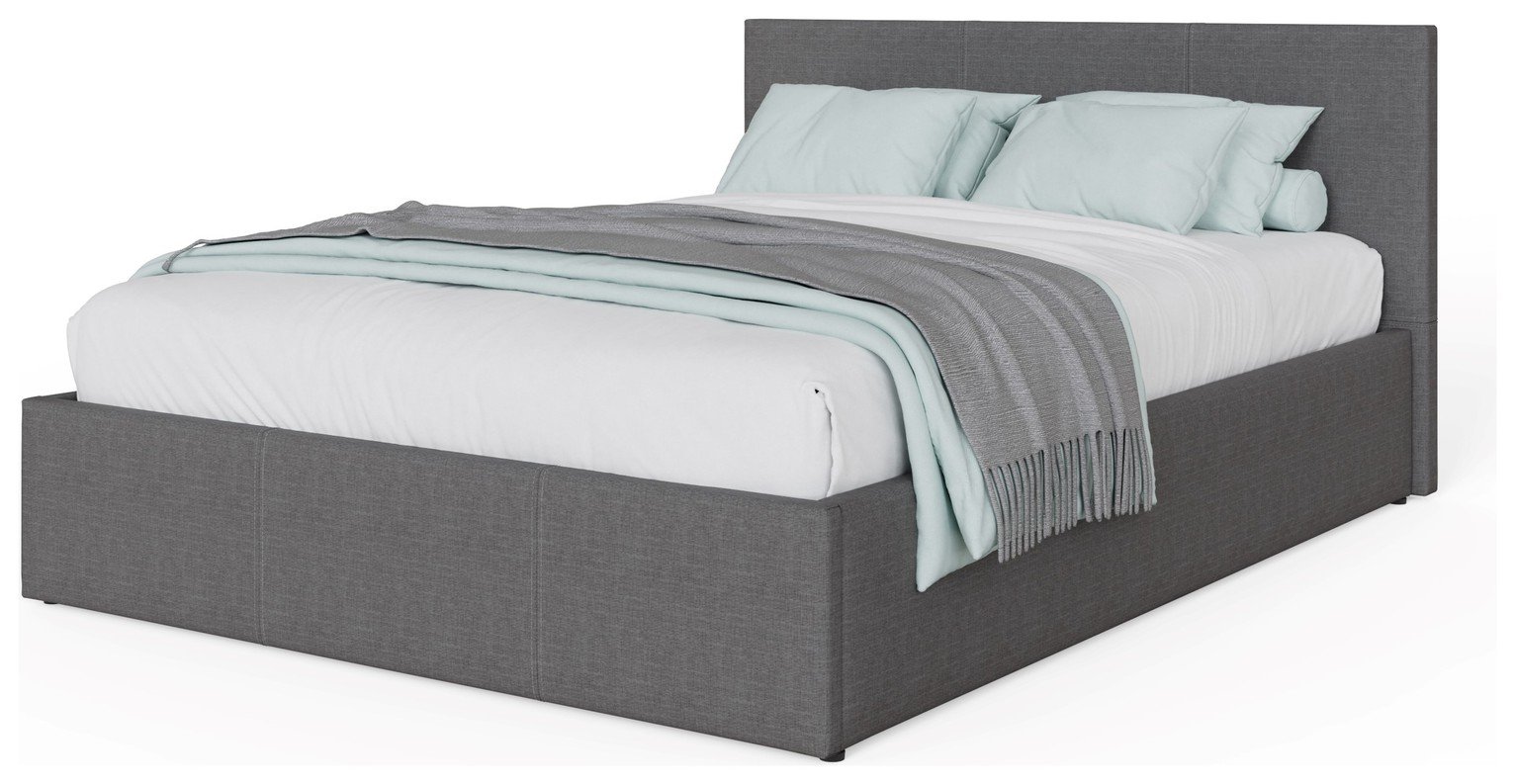 GFW Kingsize End Lift Ottoman Fabric Bed Frame - Grey