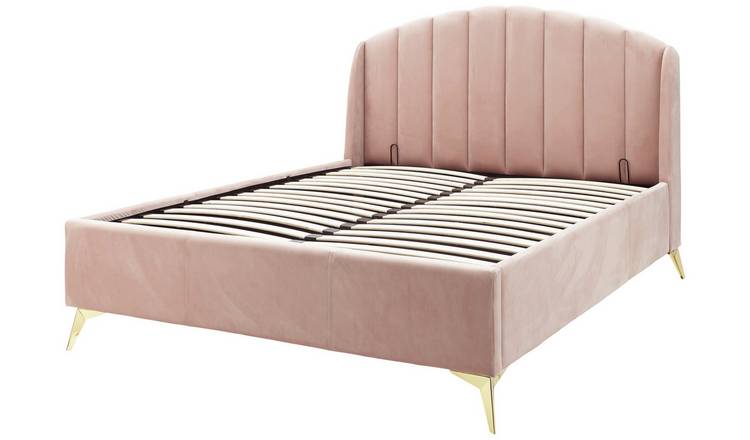 Blush pink deals double bed frame