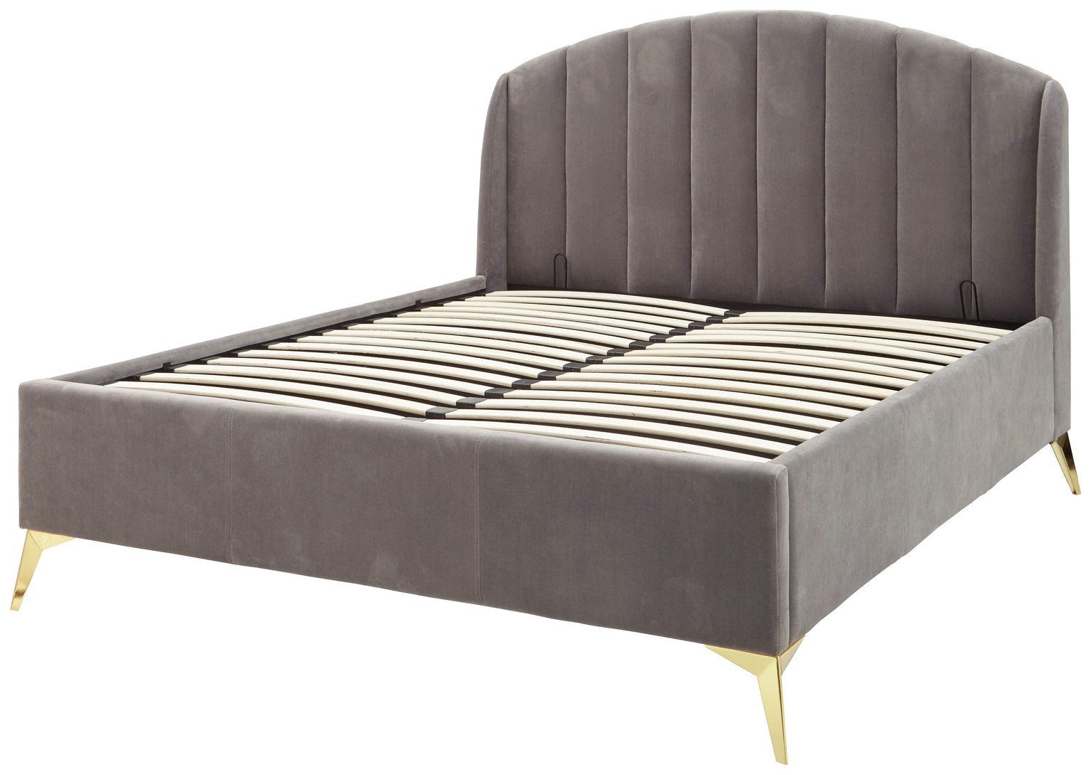 GFW Pettine Kingsize End Lift Ottoman Fabric Bed Frame-Grey