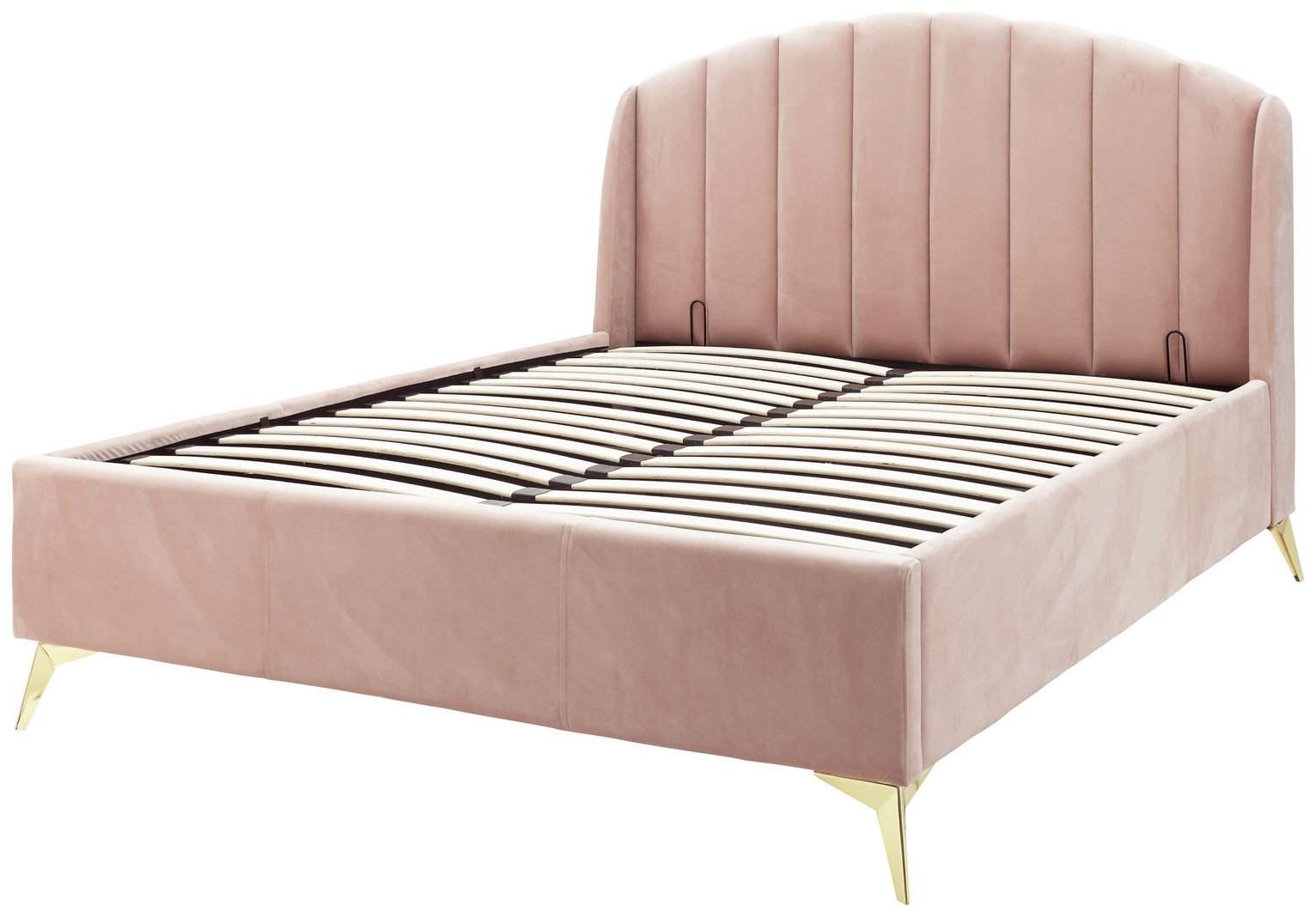 GFW Pettine Kingsize Fabric Ottoman Bed Frame - Pink