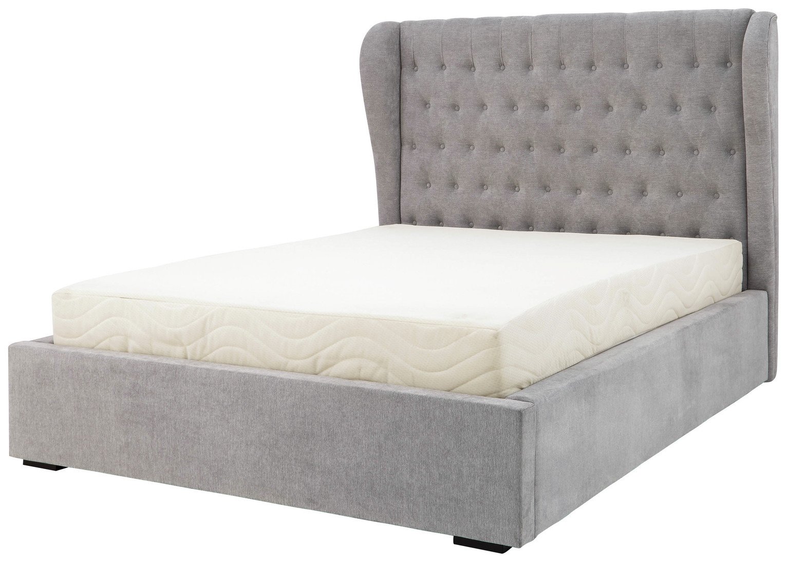 GFW Dakota Double End Lift Ottoman Fabric Bed Frame - Grey