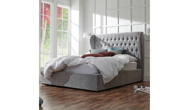 GFW Dakota Double Fabric End Lift Ottoman Bed - Grey