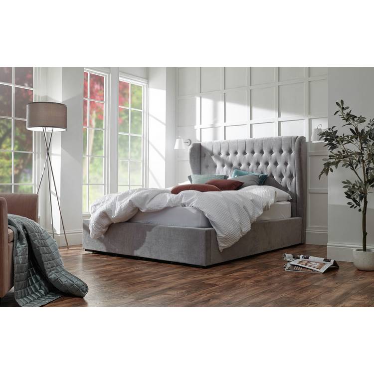 GFW Dakota Kingsize Fabric End Lift Ottoman Bed - Grey 0
