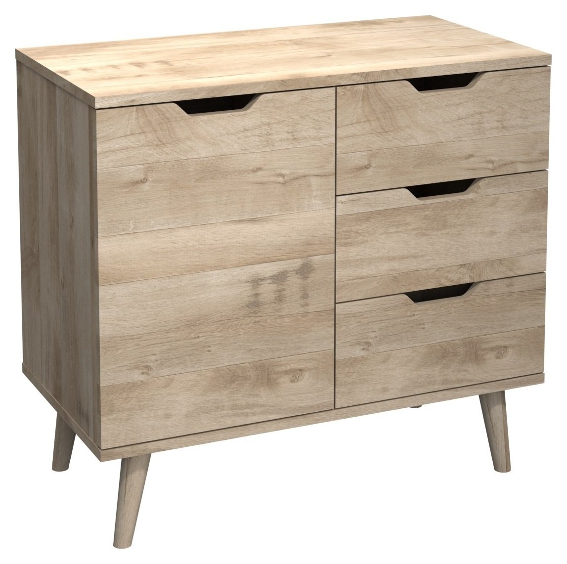 One Call Sherwood 1 Door 3 Drawer Sideboard - Oak