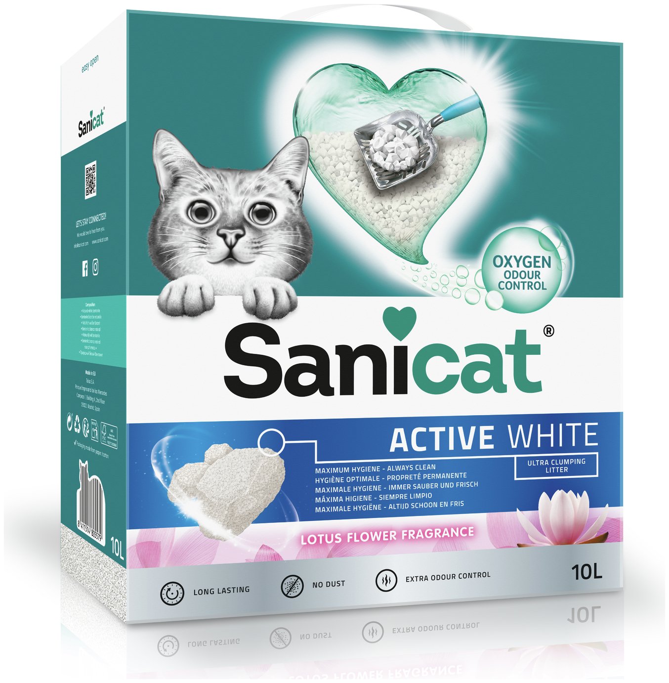 Sanicat Active White Lotus Flower Cat Litter - 10L