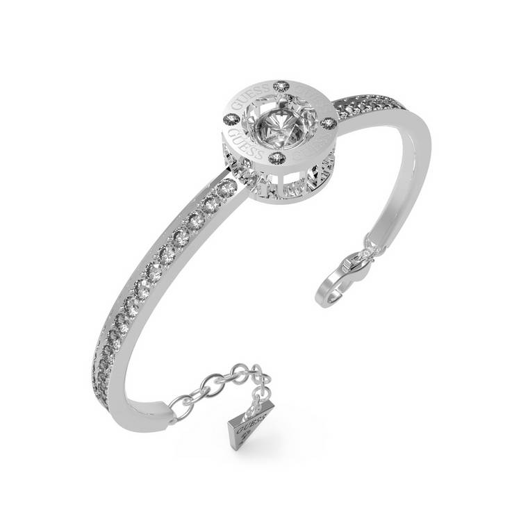 Guess Rhodium Plated Crystal Stones Set Bangle 0