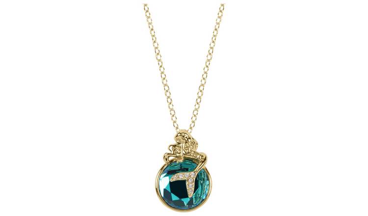 Disney Gold Plated Crystal Ariel Pendant Necklace