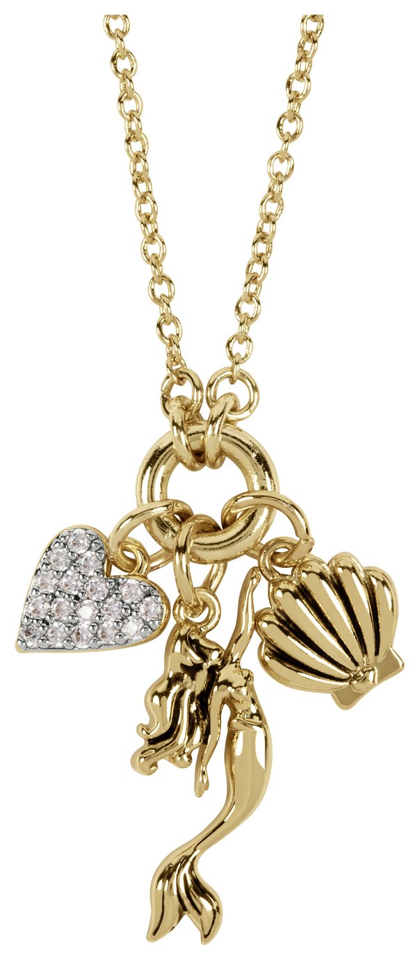 Disney Gold Coloured The Little Mermaid Charm Necklace