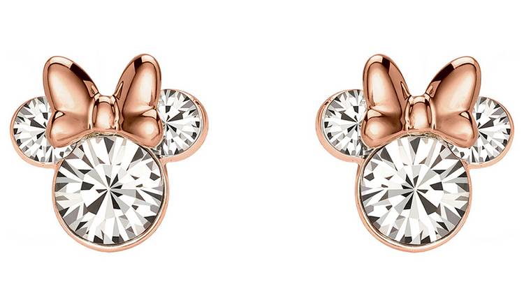 Buy Disney Rose Gold Plated Cubic Zirconia Stud Earrings Argos