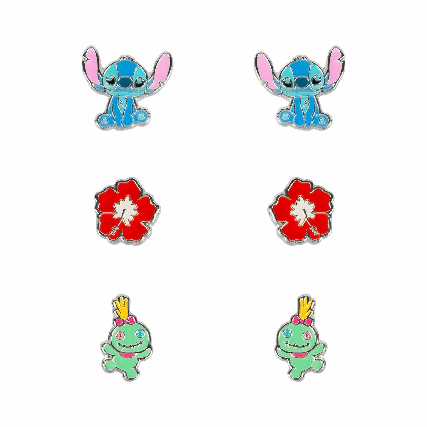 Disney Multicoloured Lilo and Stitch Stud Earrings Set of 3