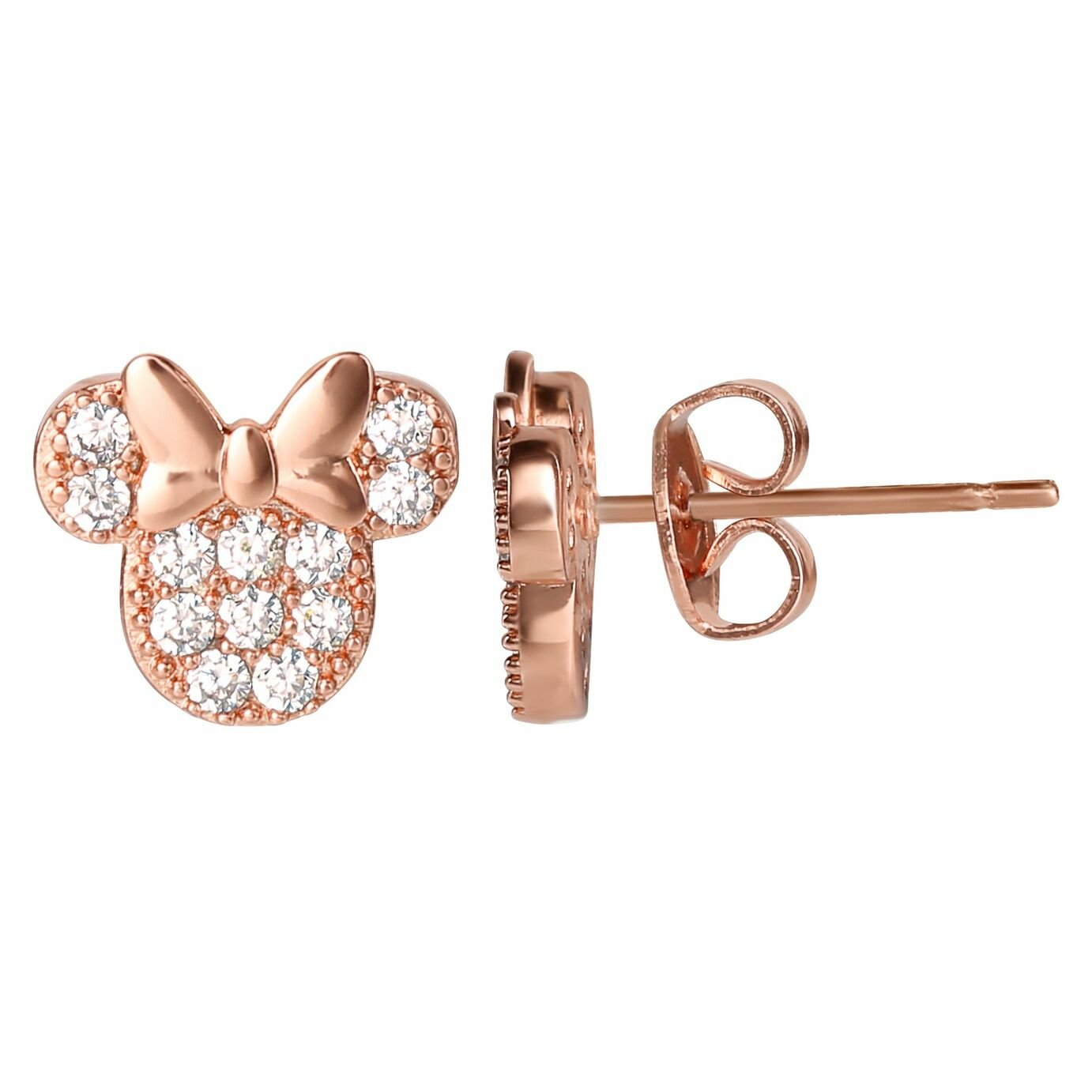 Disney Rose Gold Silver Plated Cubic Zirconia Stud Earrings