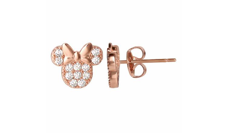 Buy Disney Rose Gold Silver Plated Cubic Zirconia Stud Earrings