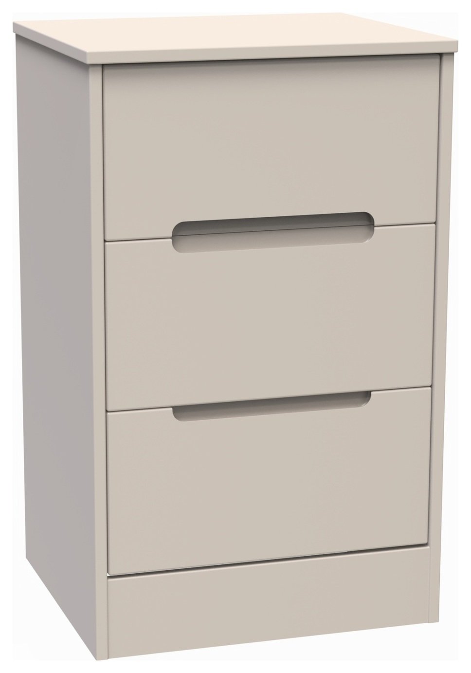 Toulouse 3 Drawer Bedside Table - Cashmere