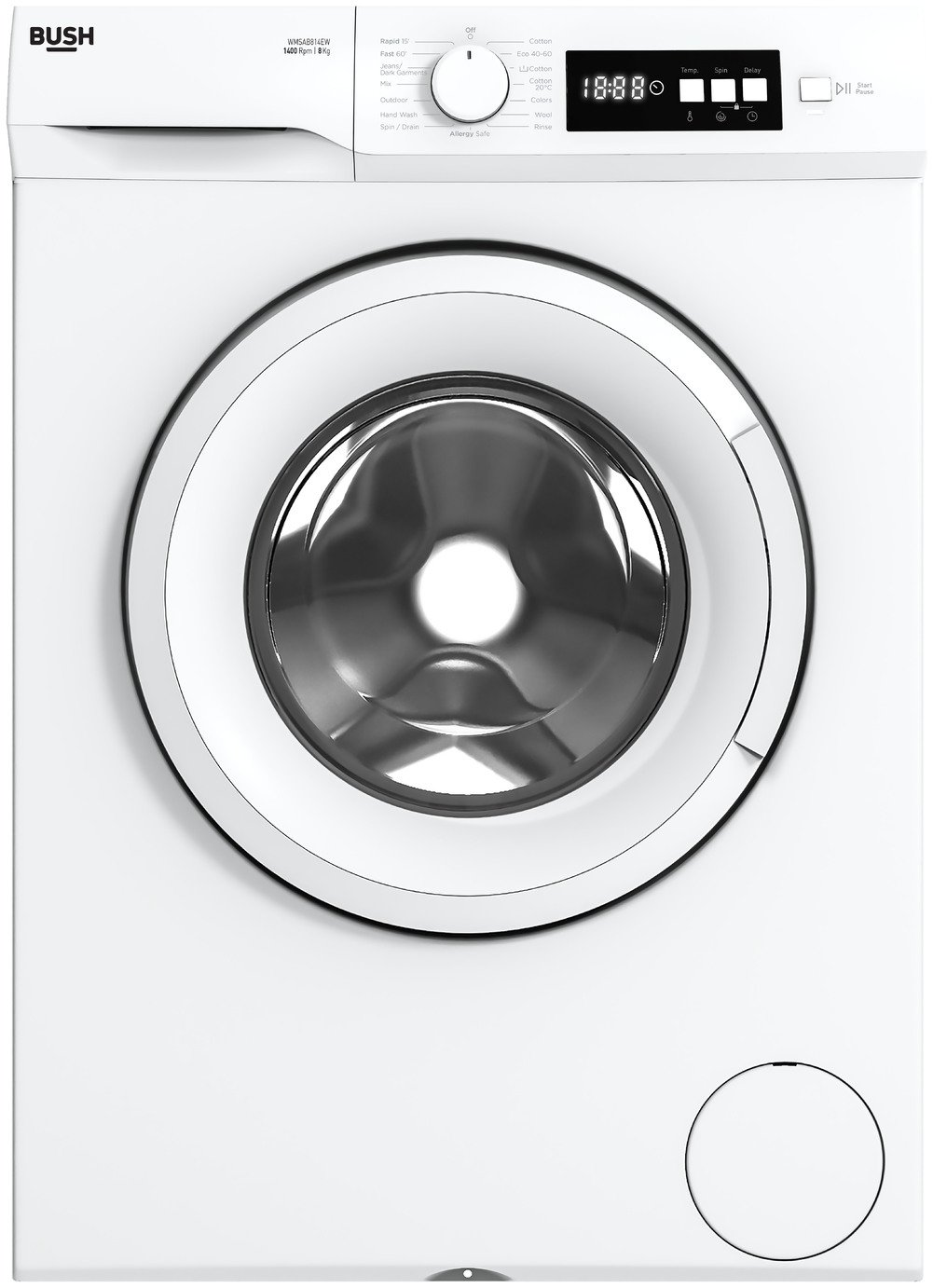 Bush WMSAB814EW 8KG 1400 Spin Washing Machine - White