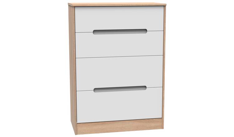 Toulouse 4 Drawer Chest - White & Oak Effect