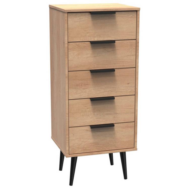 Bergen 5 Drawer Tallboy - Oak Effect 0