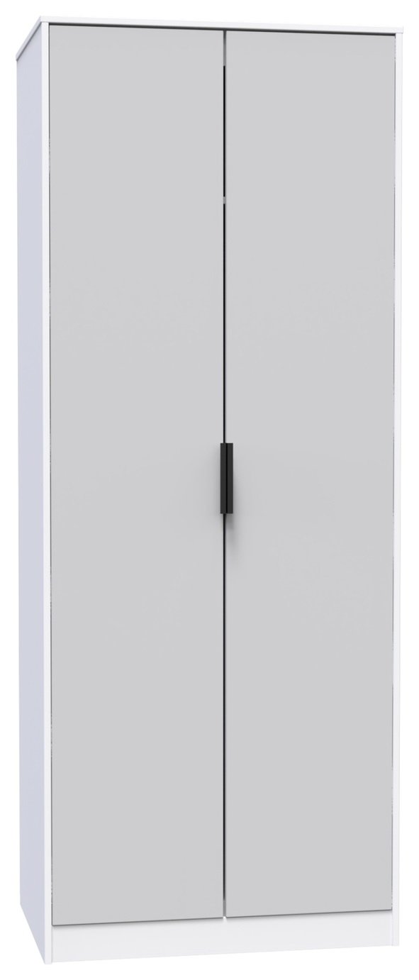 Bergen 2 Door Wardrobe - Grey & White