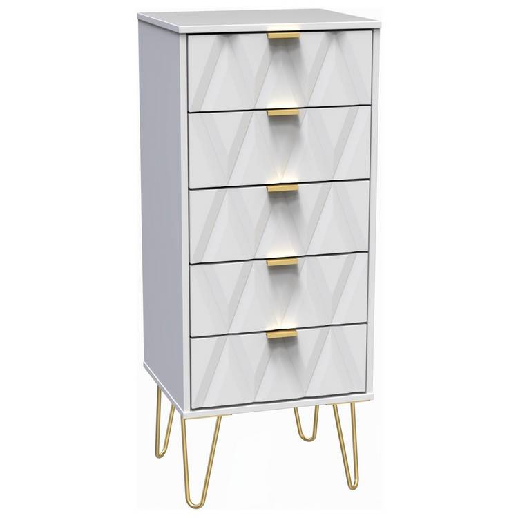 Shimmer 5 Drawer Tallboy - White 0