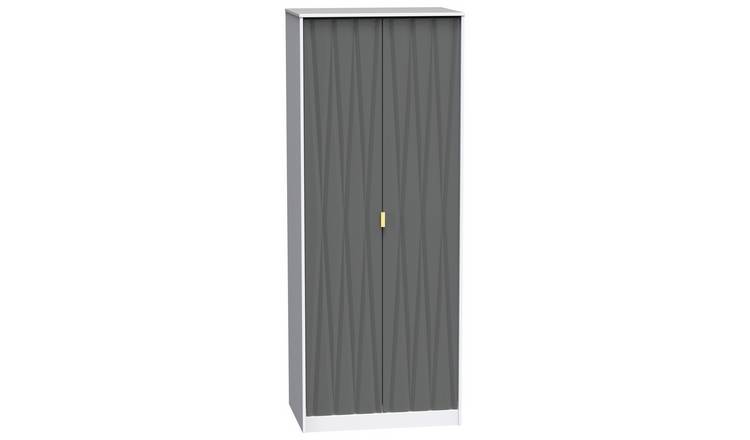 Shimmer 2 Door Wardrobe - Grey & White